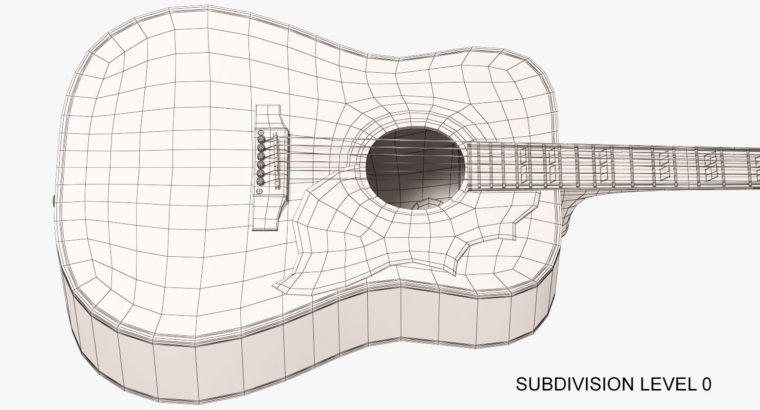 Gibson Hummingbird Guitar 3D model_4