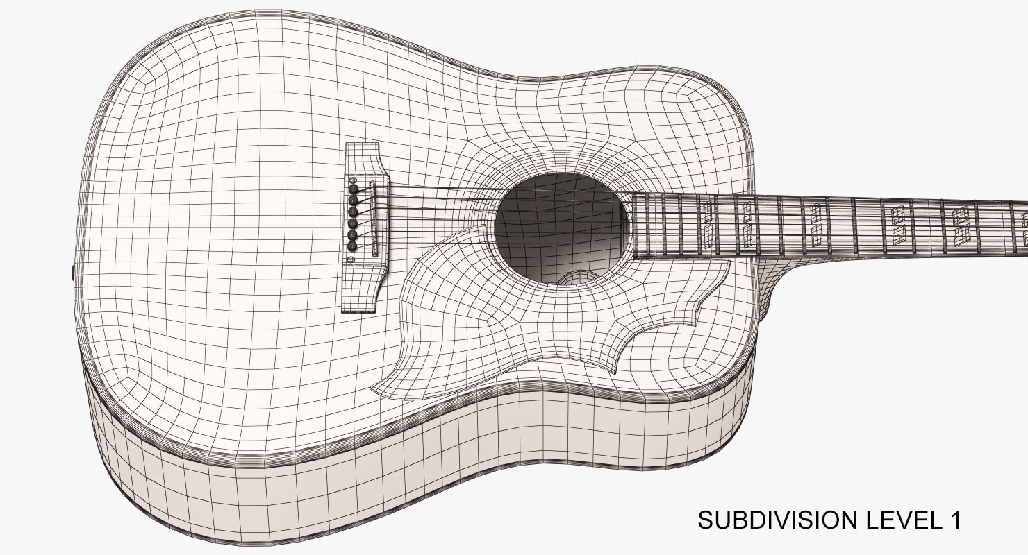 Gibson Hummingbird Guitar 3D model_5
