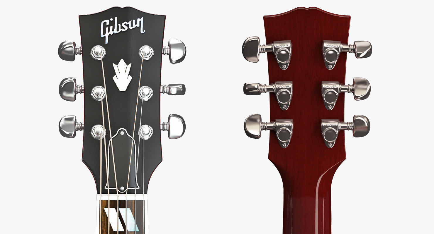 Gibson Hummingbird Guitar 3D model_1