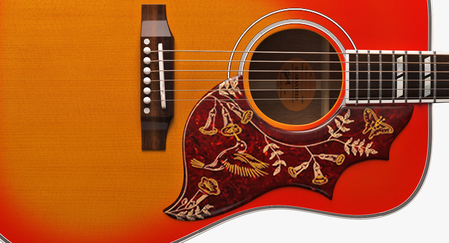 Gibson Hummingbird Guitar 3D model_2