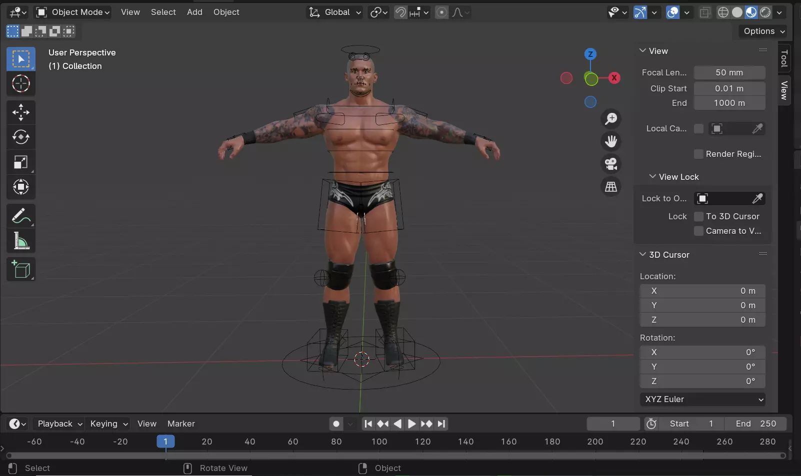 Randy Orton Parody Low-poly 3D model_9