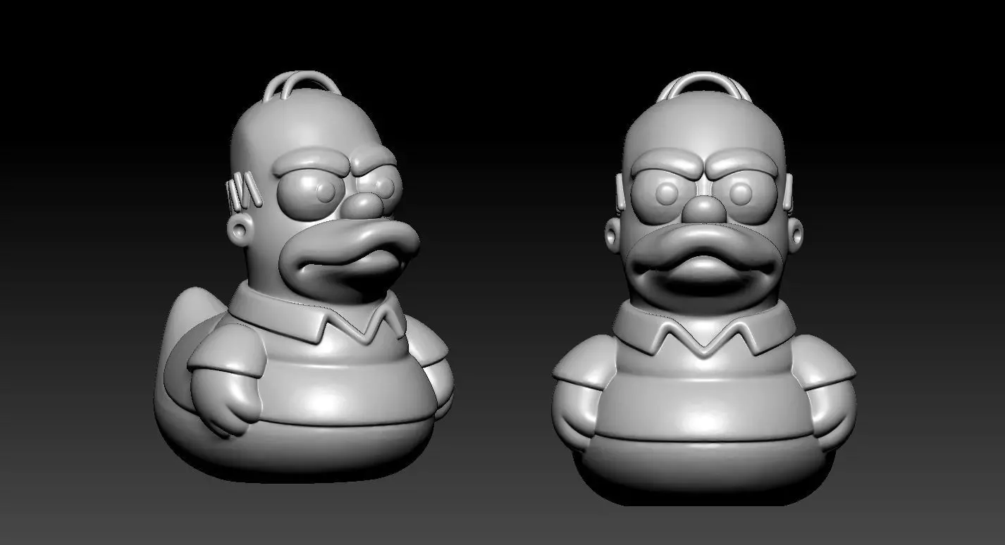 Rubber Duck - Homer Simpson model - 3d print 3D print model_3