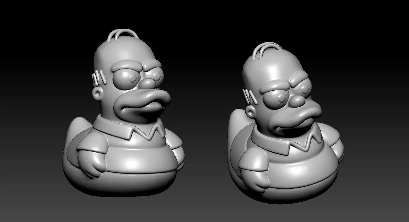 Rubber Duck - Homer Simpson model - 3d print 3D print model_2
