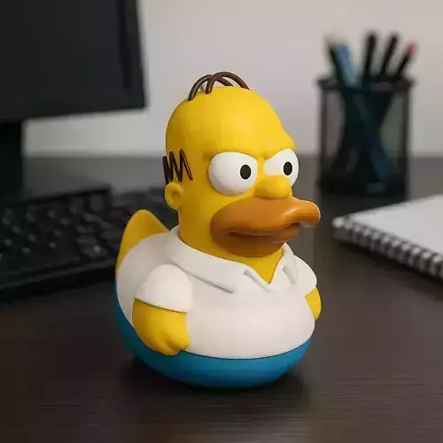 Rubber Duck - Homer Simpson model - 3d print 3D print model