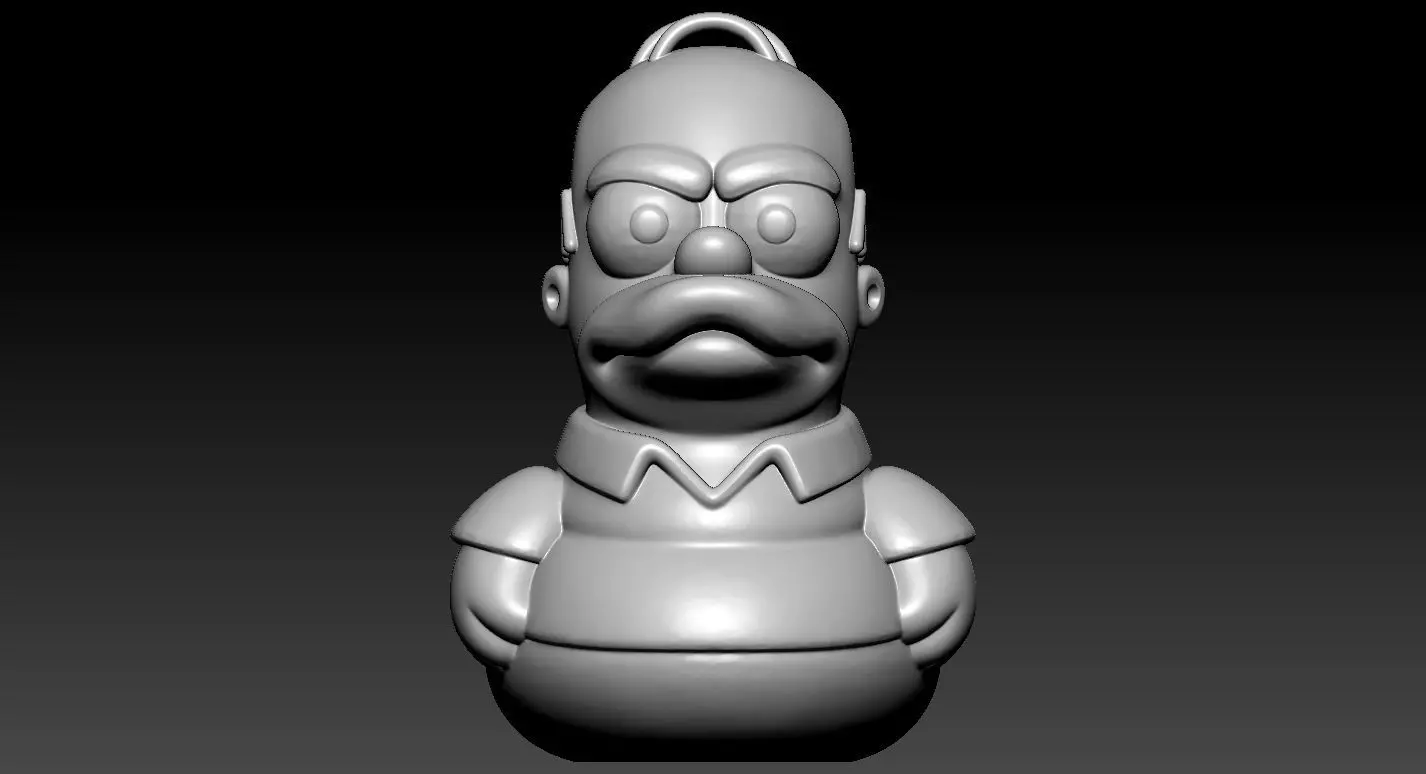 Rubber Duck - Homer Simpson model - 3d print 3D print model_1