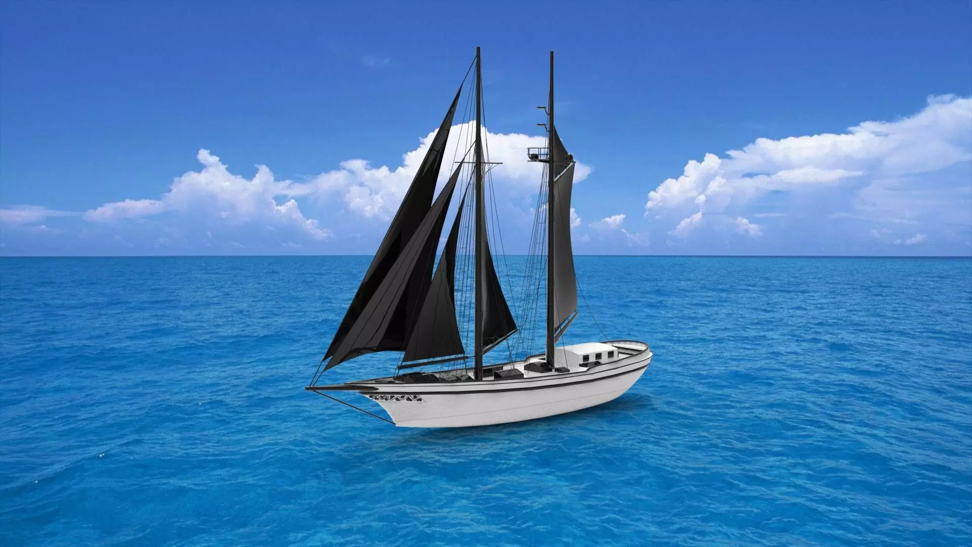 Sailing boat 3D print model_0