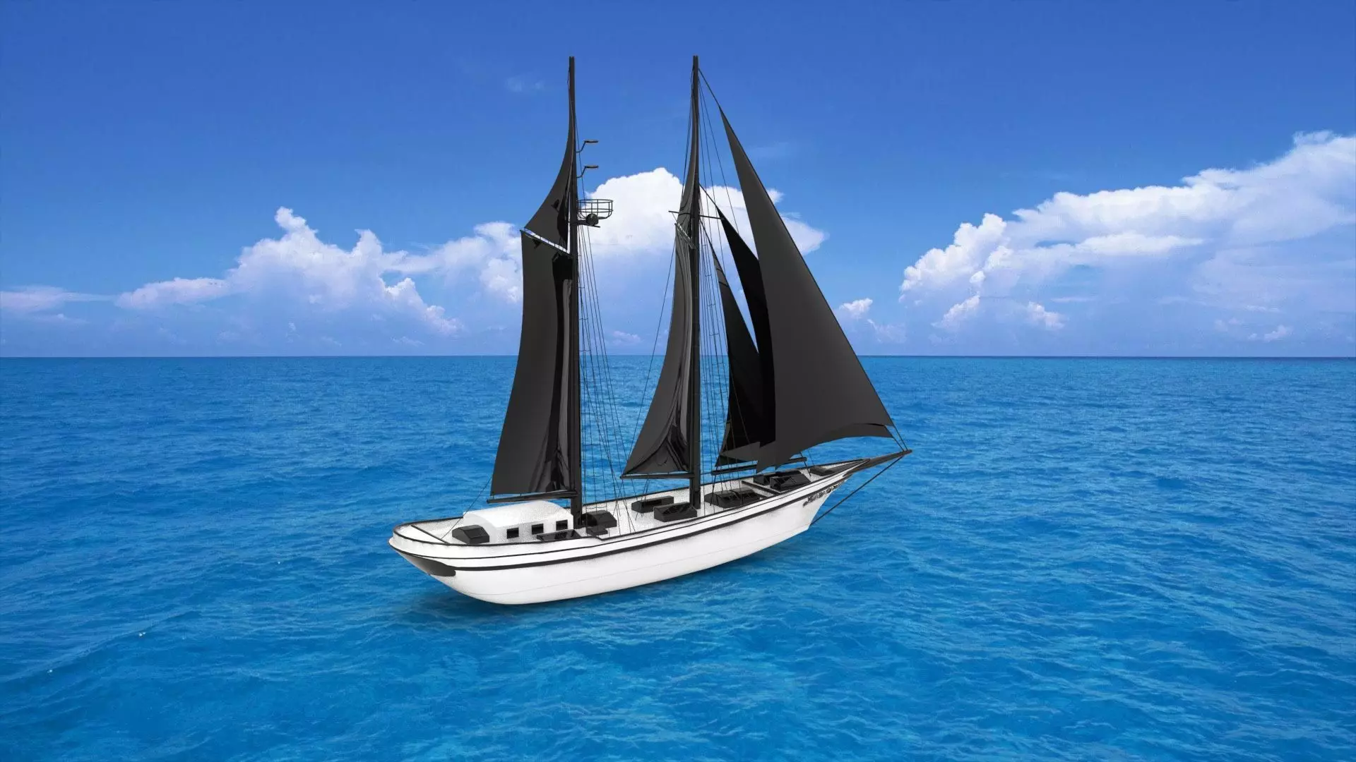 Sailing boat 3D print model_1