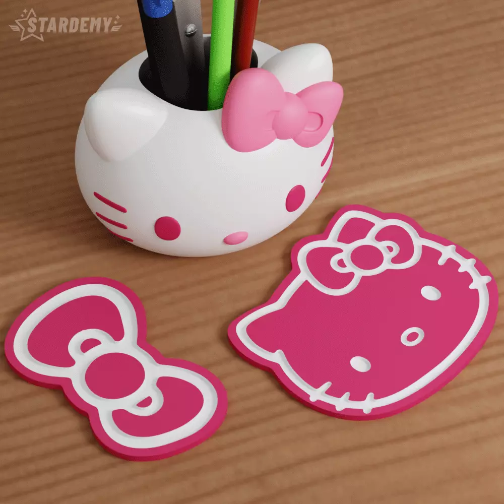 Hello Kitty Pen Holder Planter Fanart Sanrio 3D print model_7