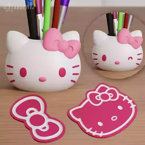 Hello Kitty Pen Holder Planter Fanart Sanrio