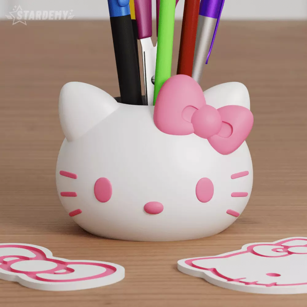 Hello Kitty Pen Holder Planter Fanart Sanrio 3D print model_1