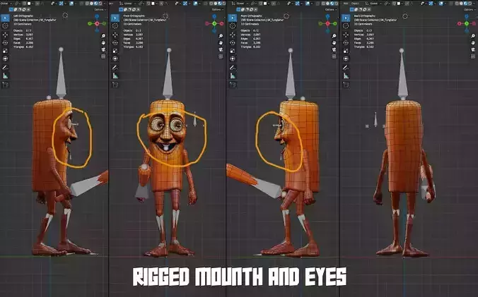 Tung Tung Tung Sahur Low-poly 3D model Low-poly 3D model