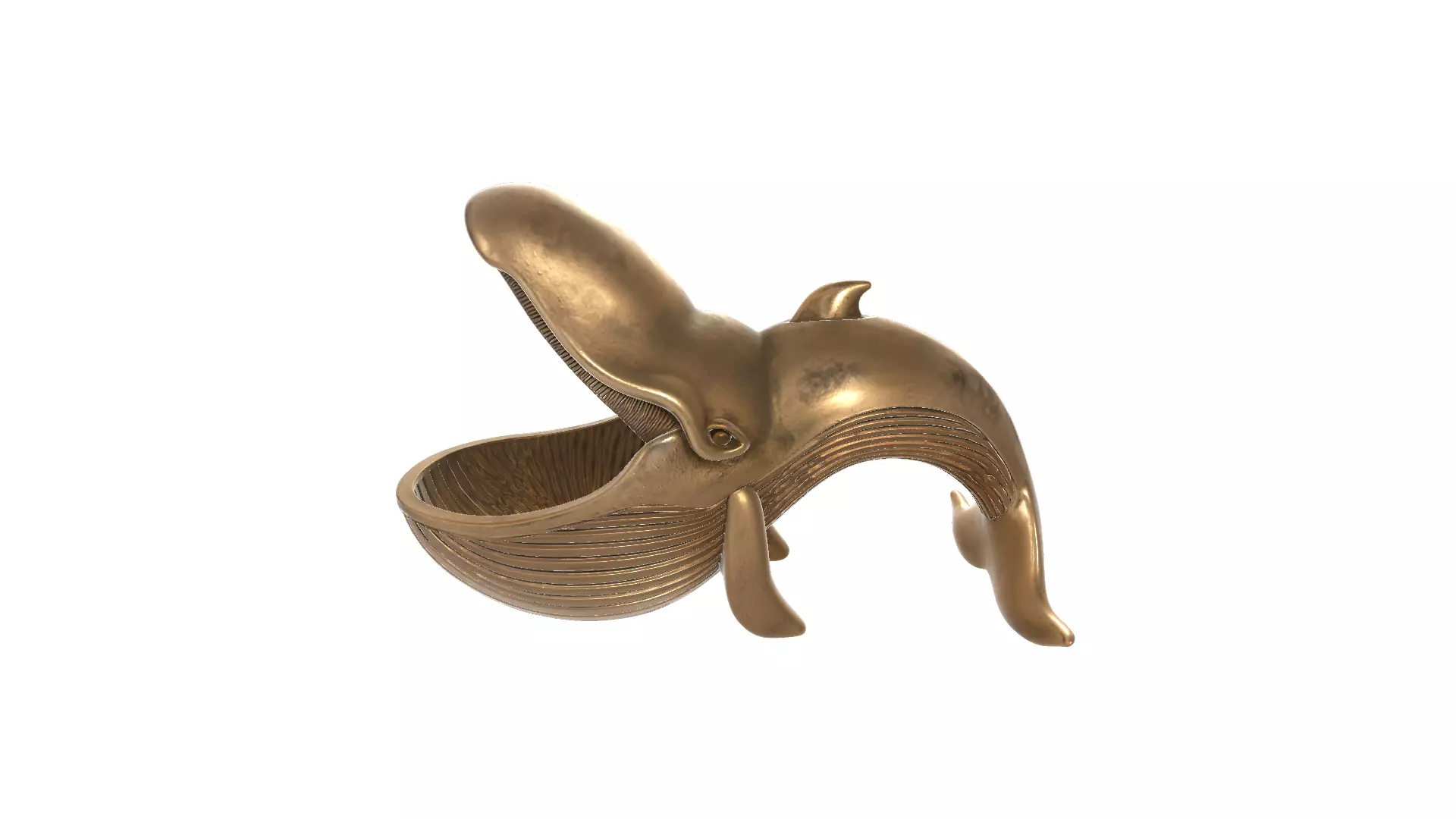Elegant Brass Whale Figurine Decorative Ocean Container 3D print model_2