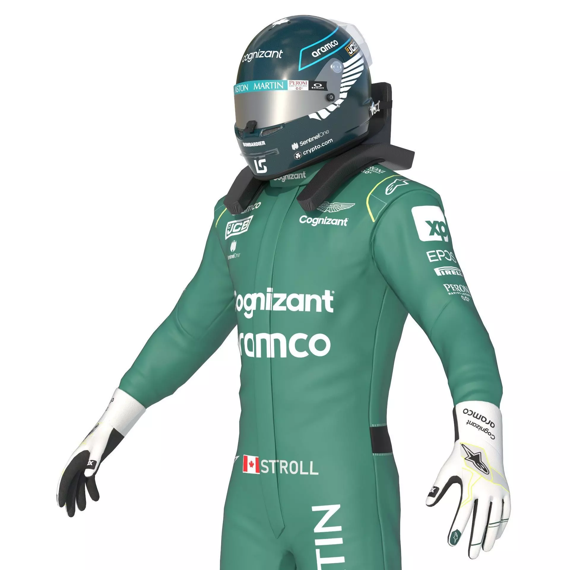 F1 Aston Martin Suit 2023 3D model_9