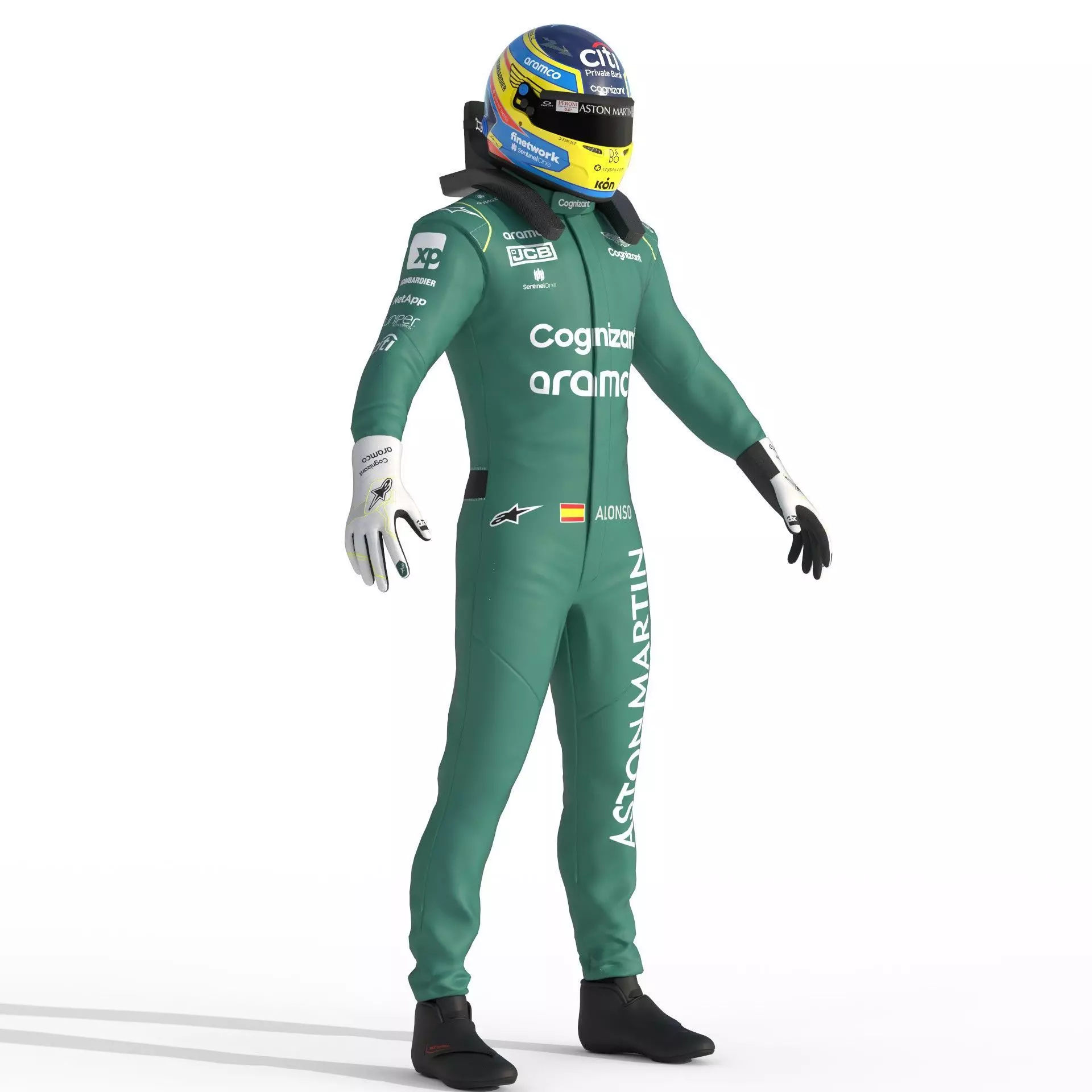 F1 Aston Martin Suit 2023 3D model_13