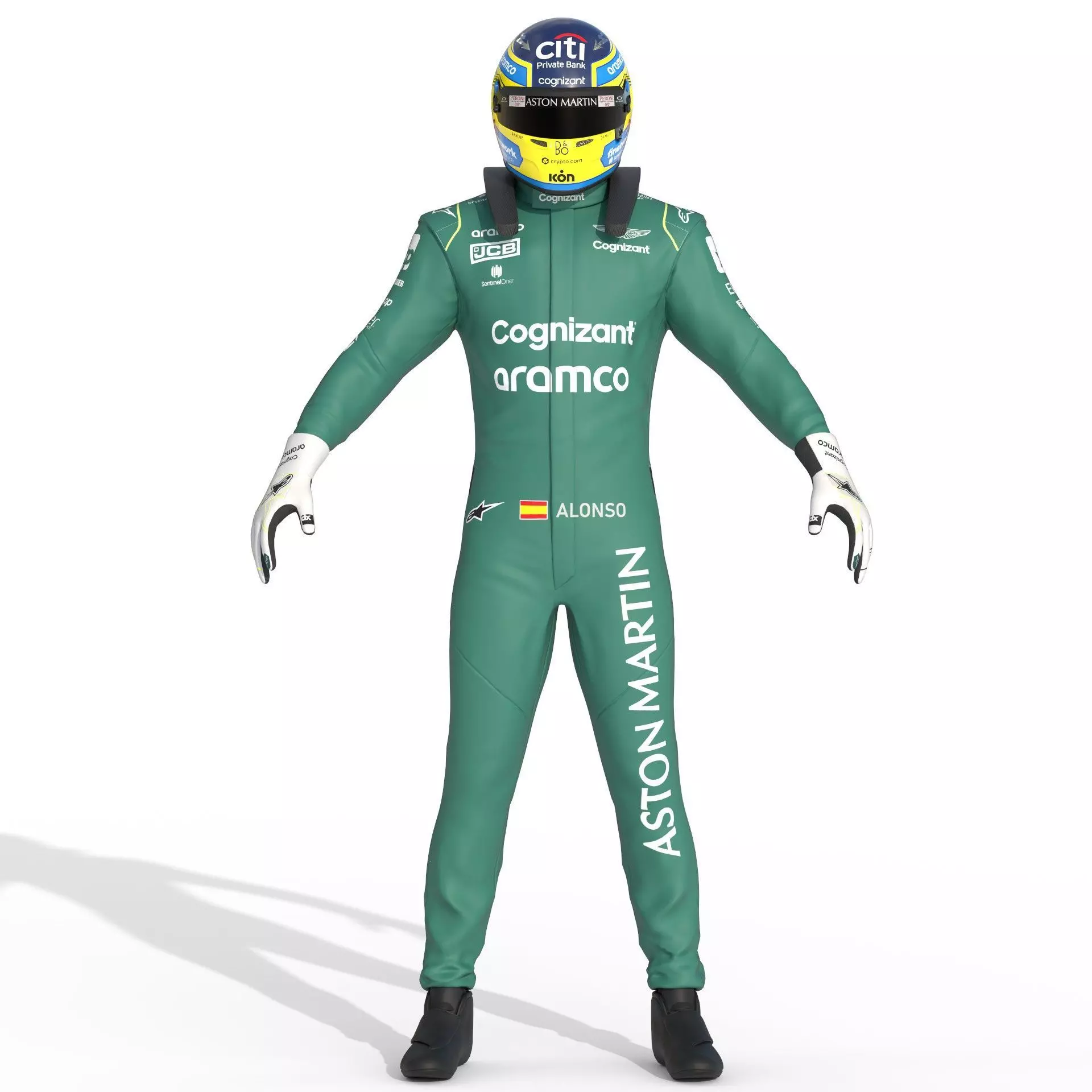 F1 Aston Martin Suit 2023 3D model_11