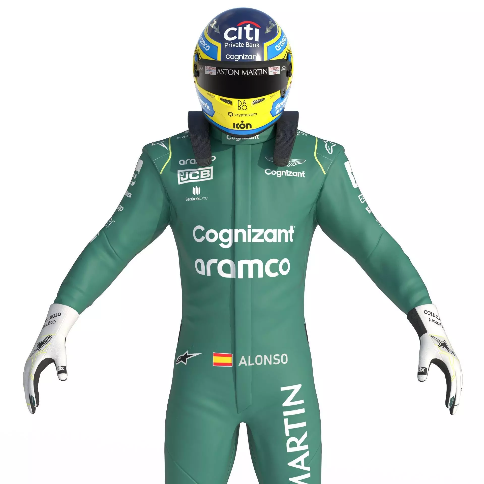F1 Aston Martin Suit 2023 3D model_18