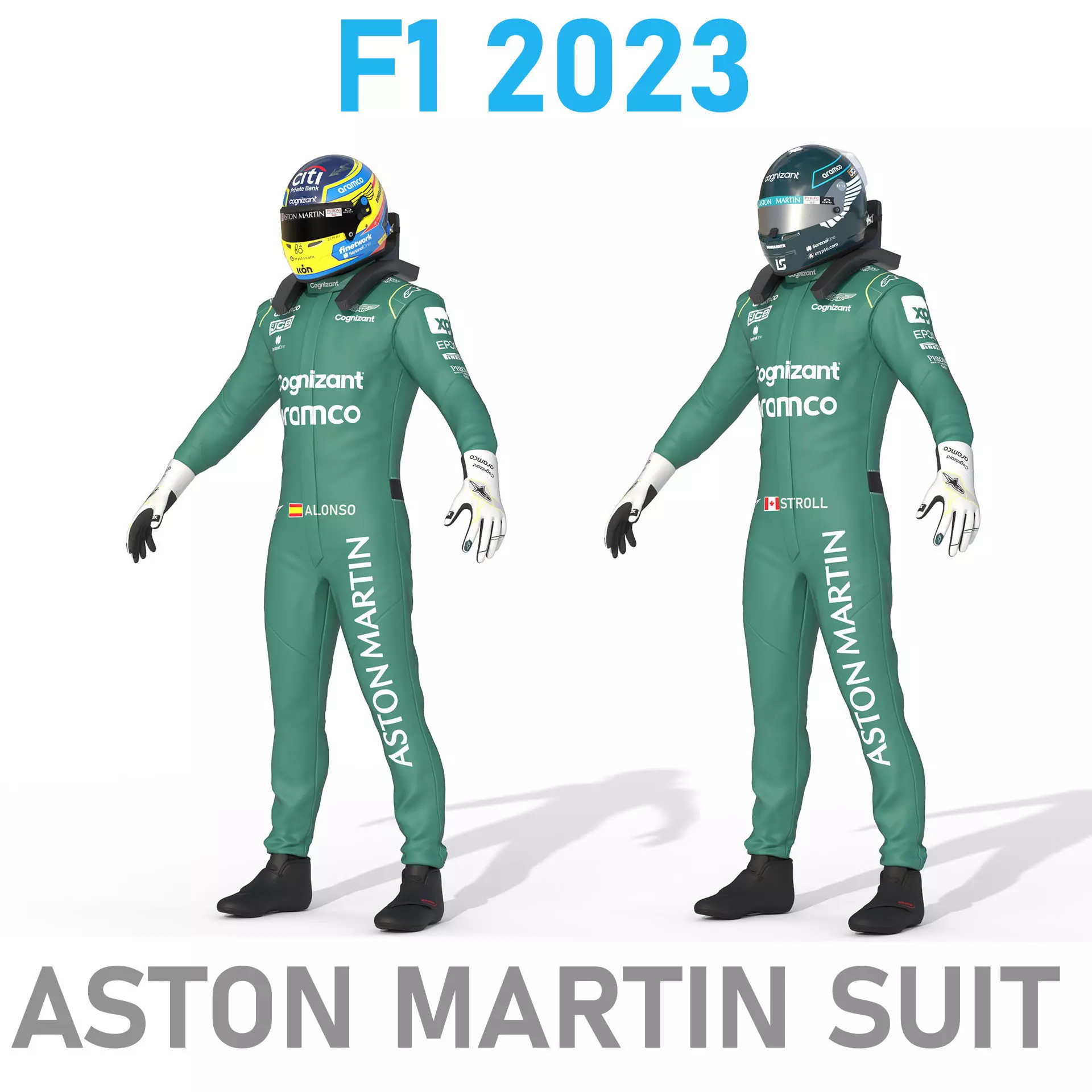 F1 Aston Martin Suit 2023 3D model_0