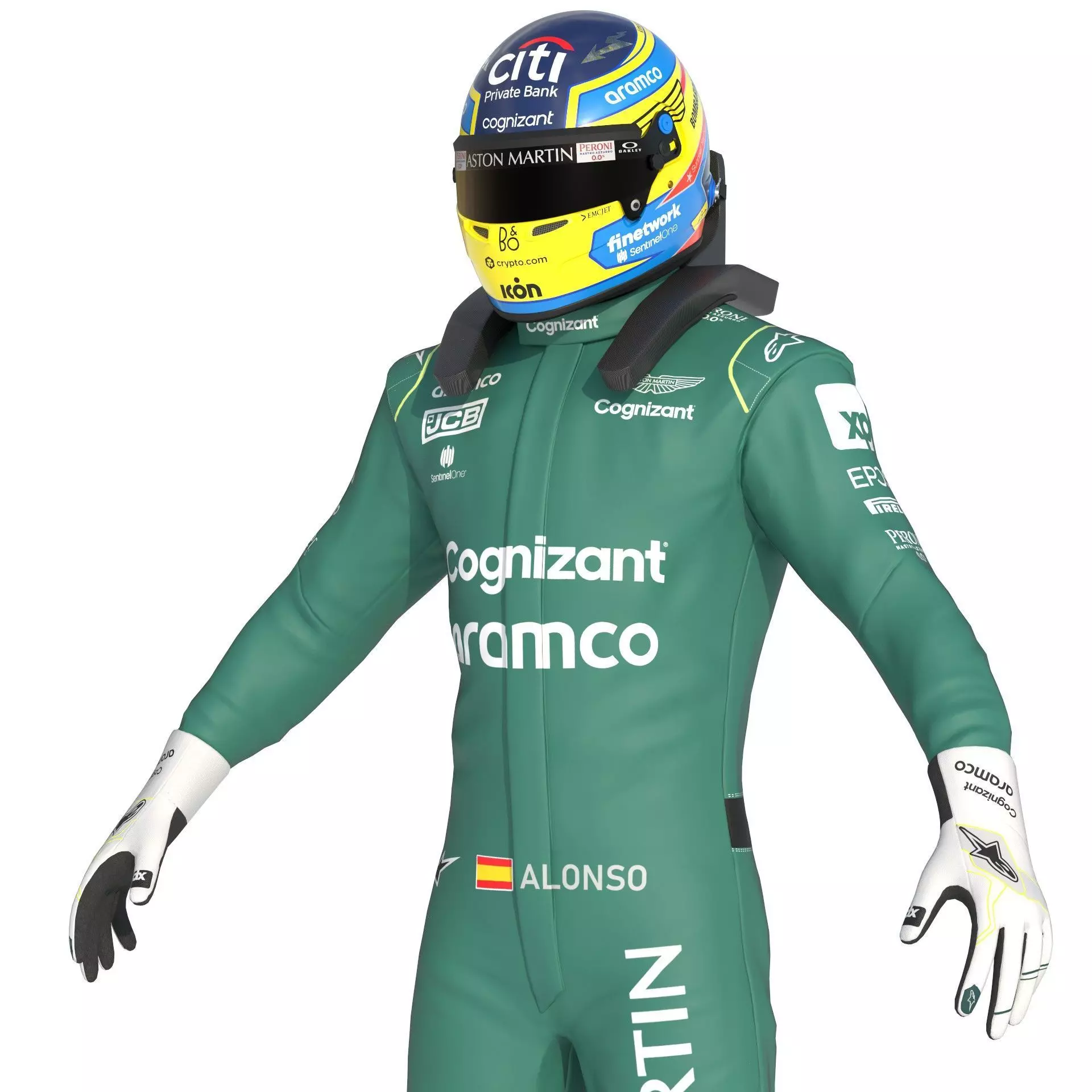 F1 Aston Martin Suit 2023 3D model_19