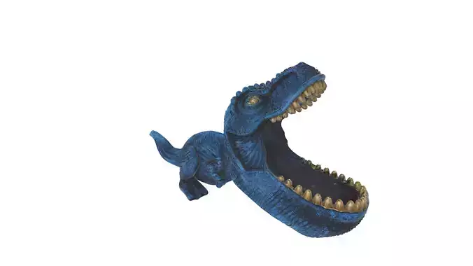Blue T-Rex Dinosaur Mouth Holder Fun Desk Organizer