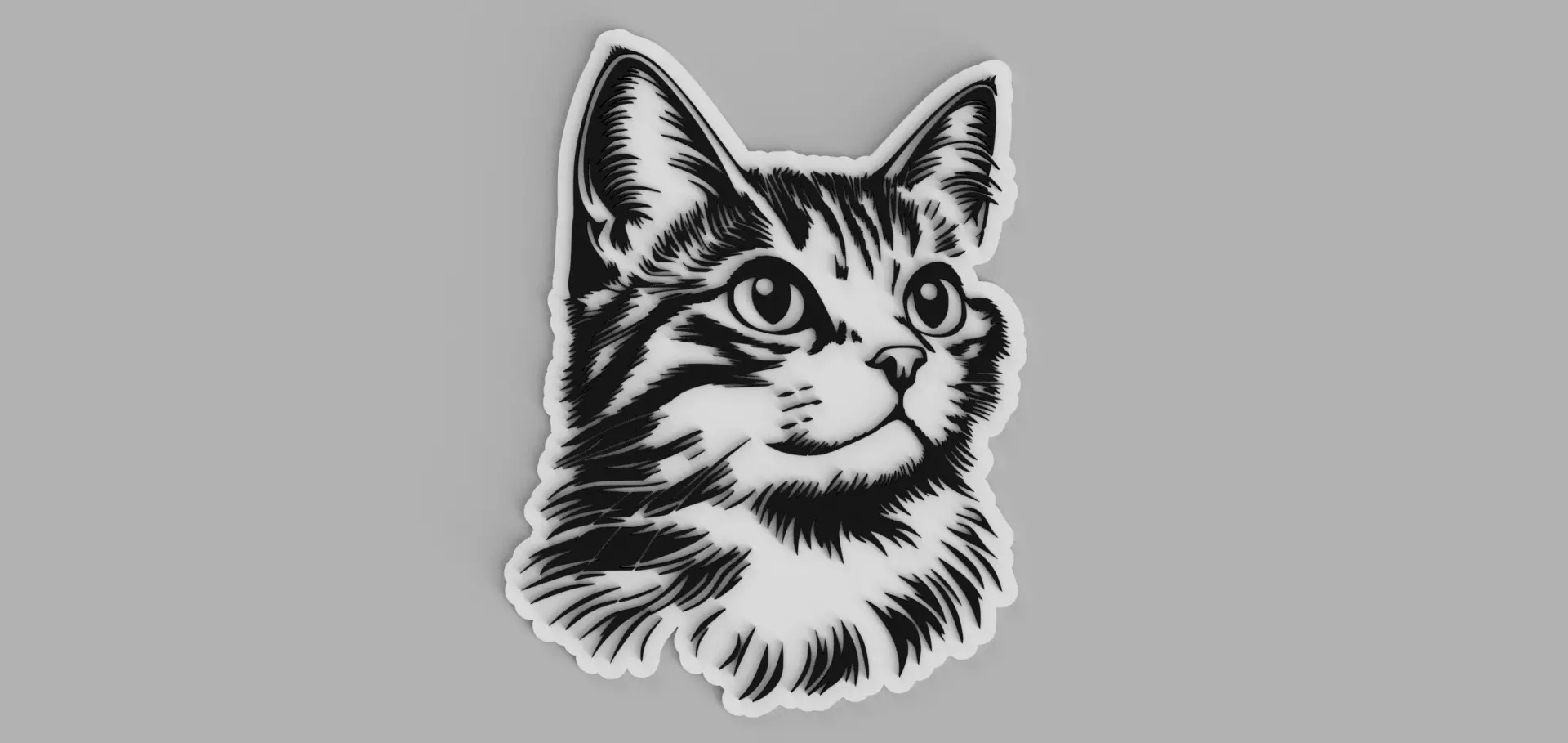 Cat Head Picture Wall Free 3D print model_0