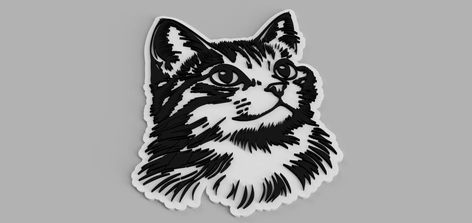 Cat Head Picture Wall Free 3D print model_1