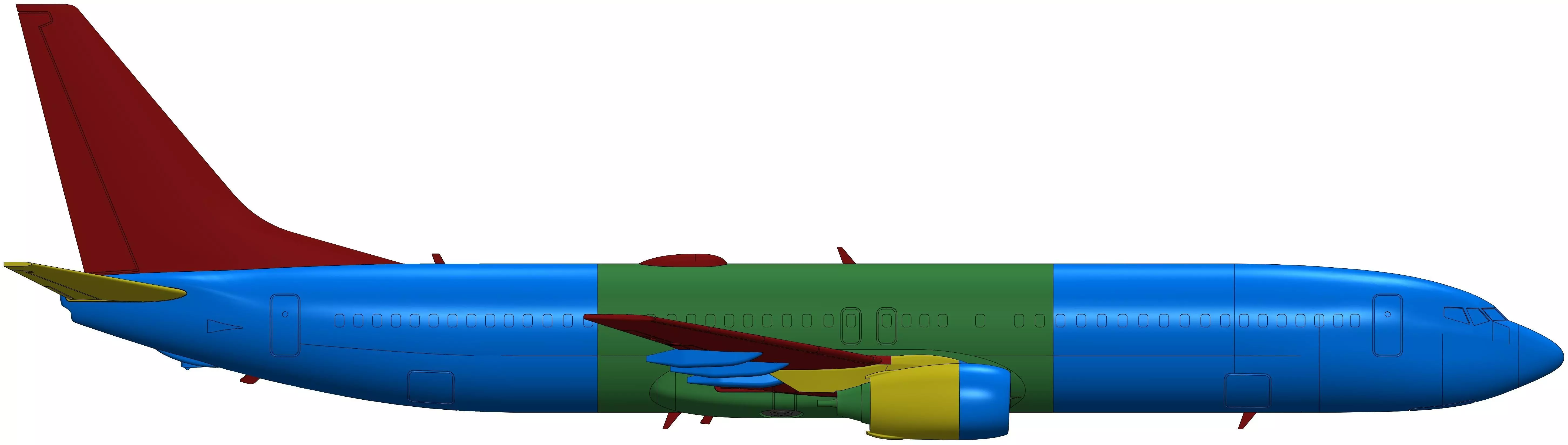 171111 Model kit Boeing 737-900 no Winglet Up 3D print model_12