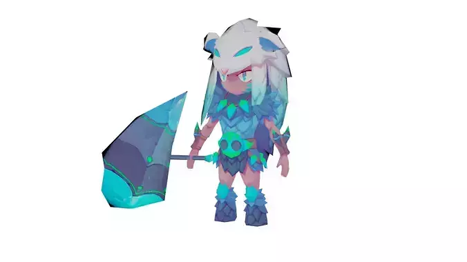 Cartoon rpg game low poly character
