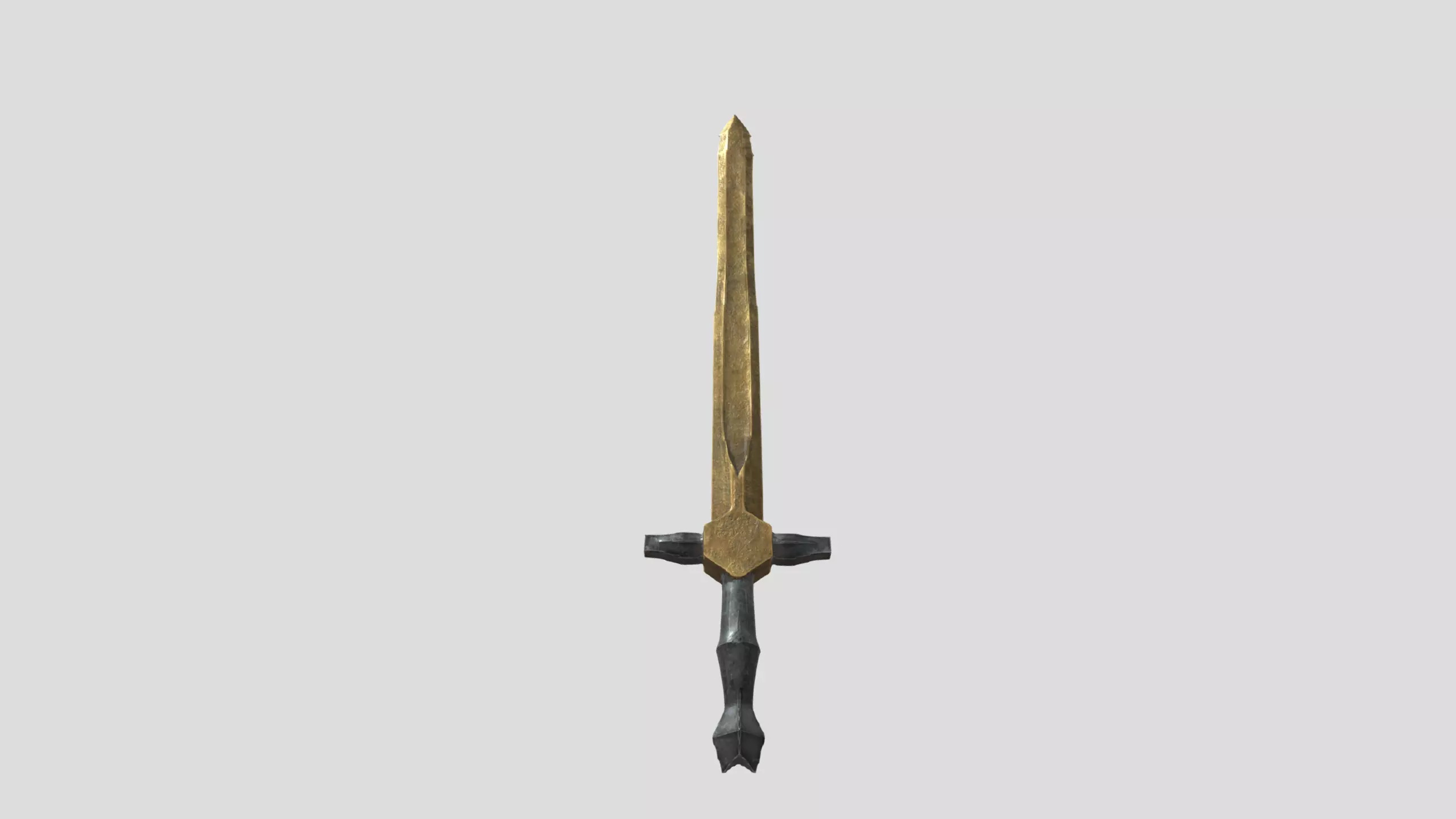 Double-Edged Short Sword Low-poly 3D model_0