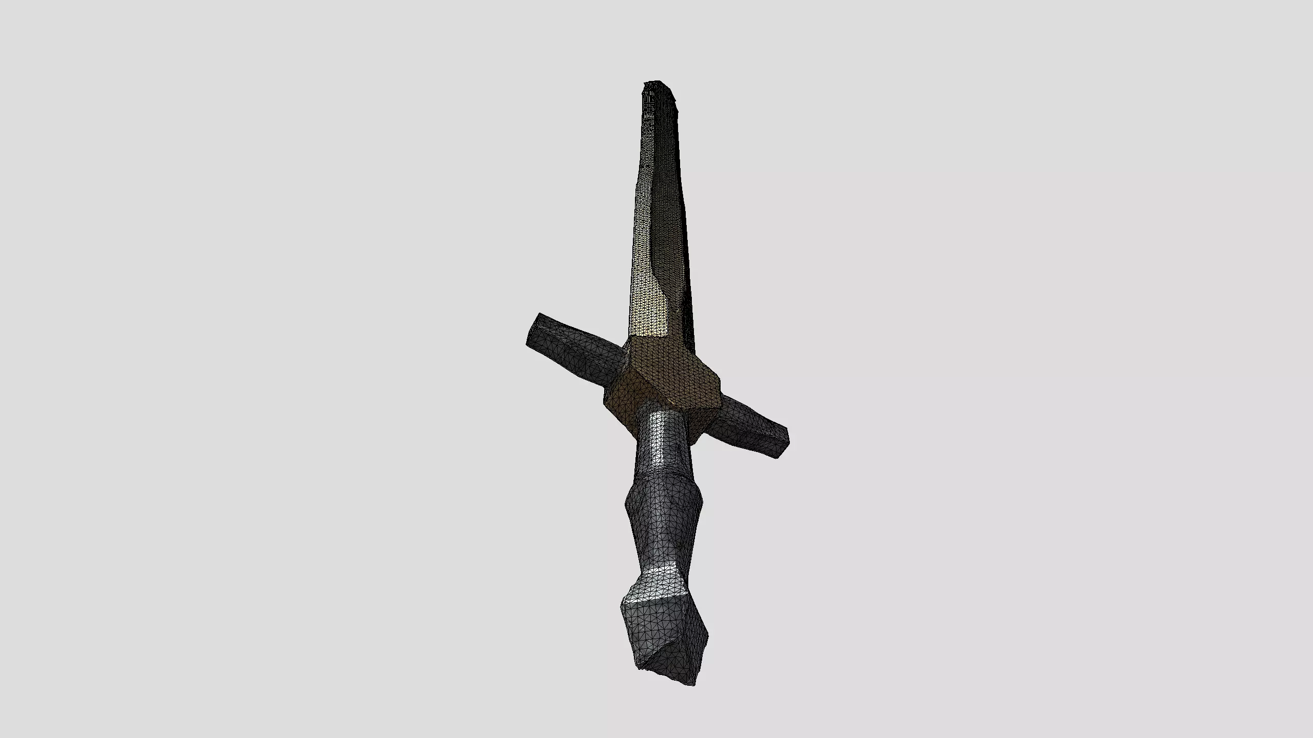 Double-Edged Short Sword Low-poly 3D model_7