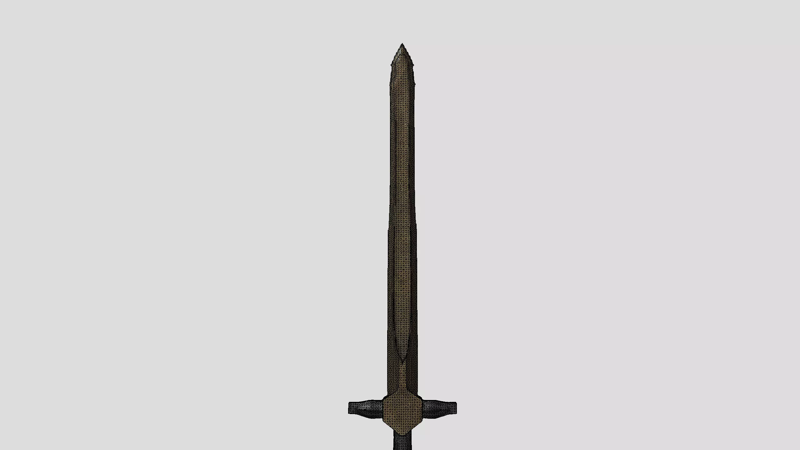 Double-Edged Short Sword Low-poly 3D model_6