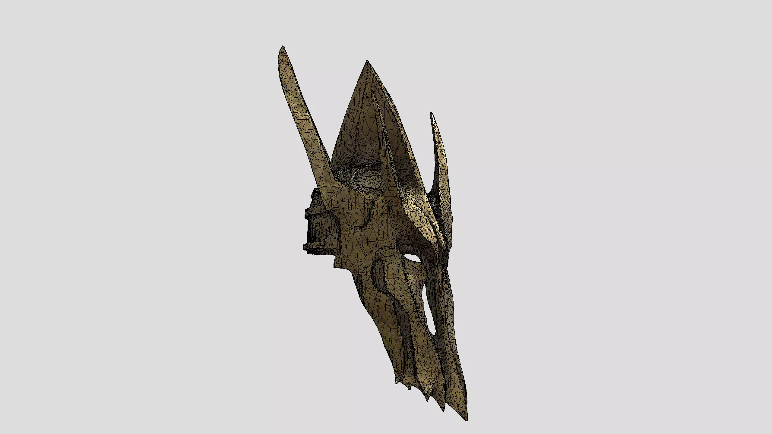 Golden Winged Helmet Low-poly 3D model_6