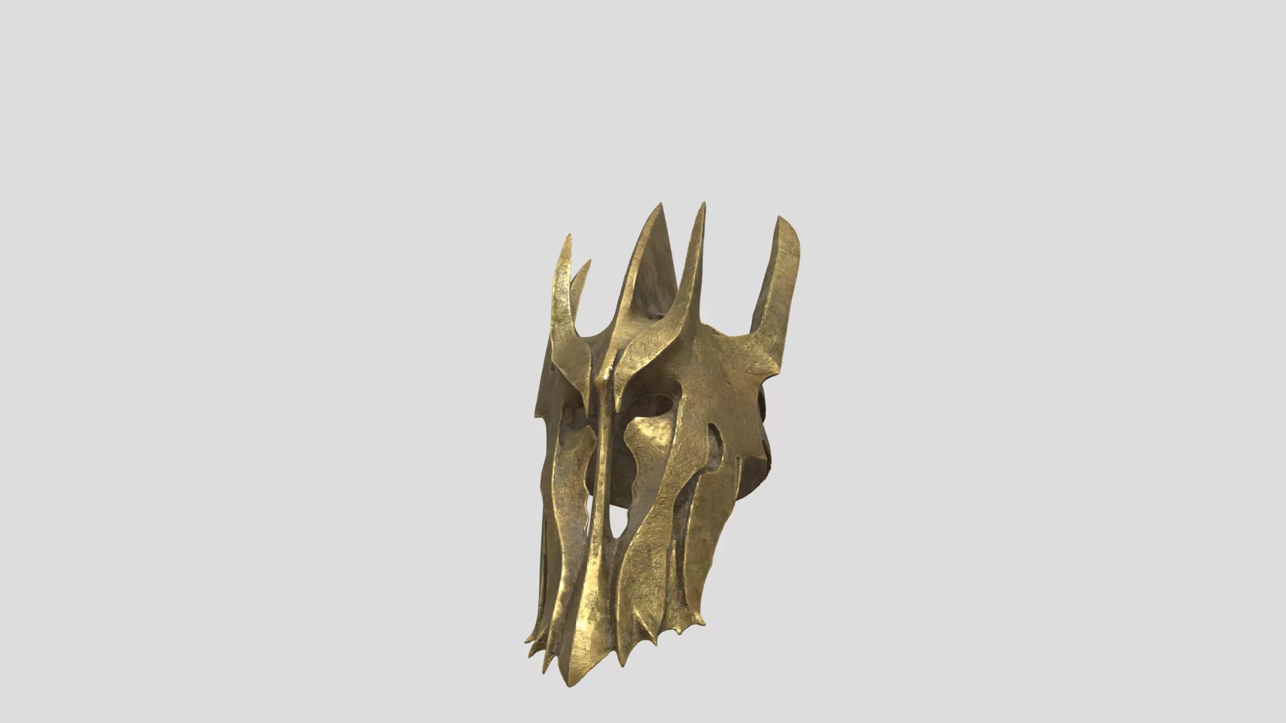 Golden Winged Helmet Low-poly 3D model_3