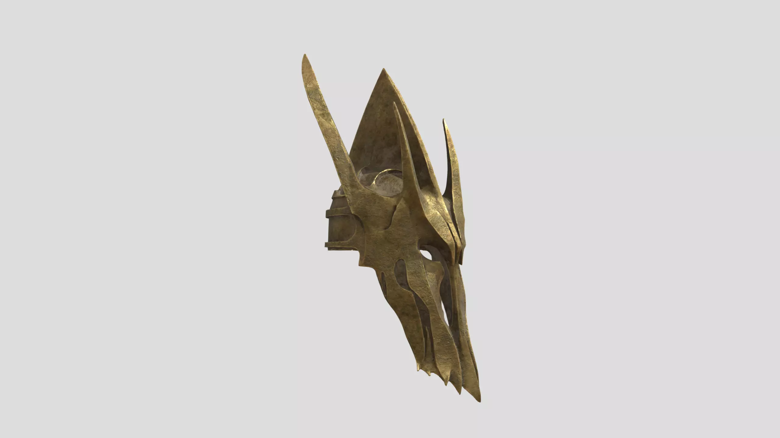 Golden Winged Helmet Low-poly 3D model_0