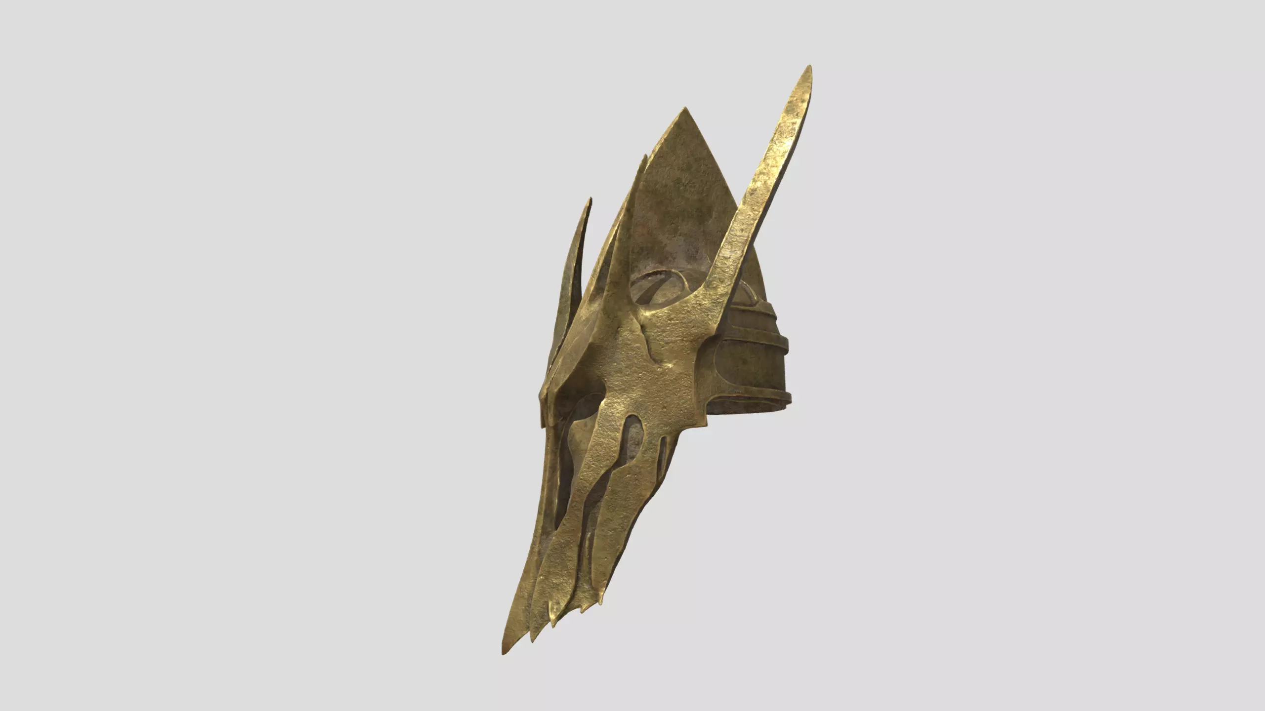 Golden Winged Helmet Low-poly 3D model_1