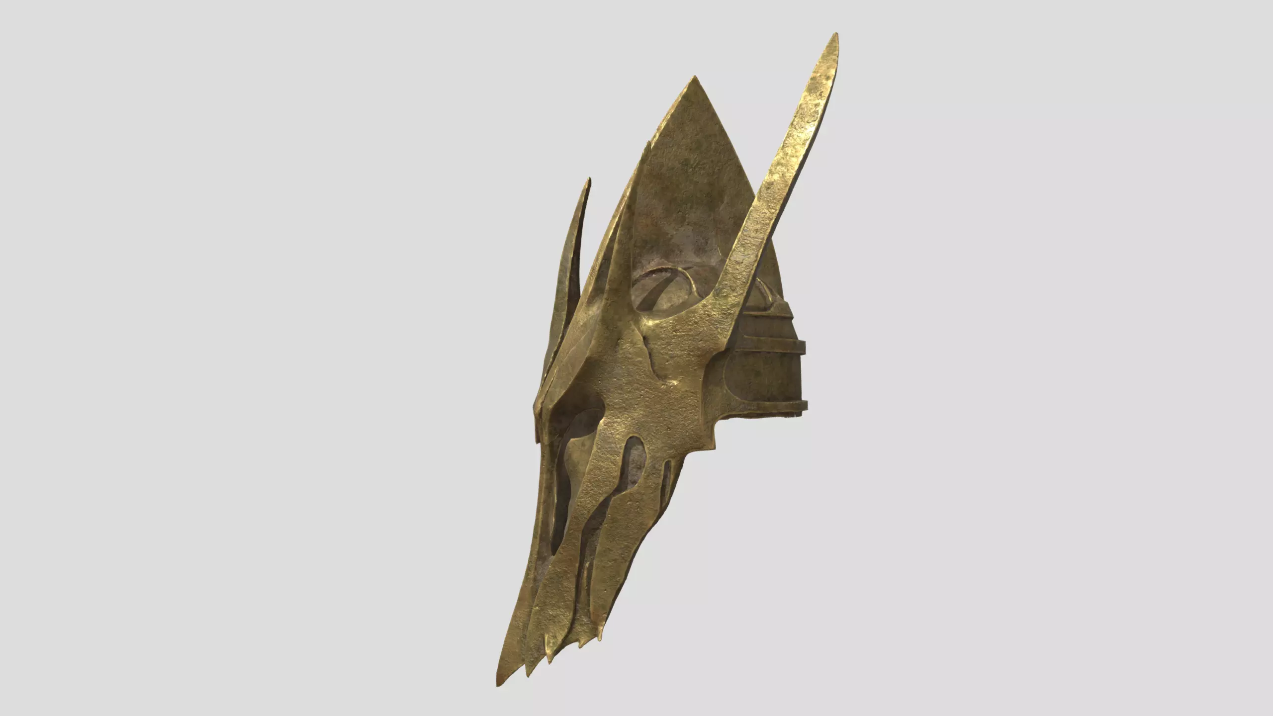 Golden Winged Helmet Low-poly 3D model_4