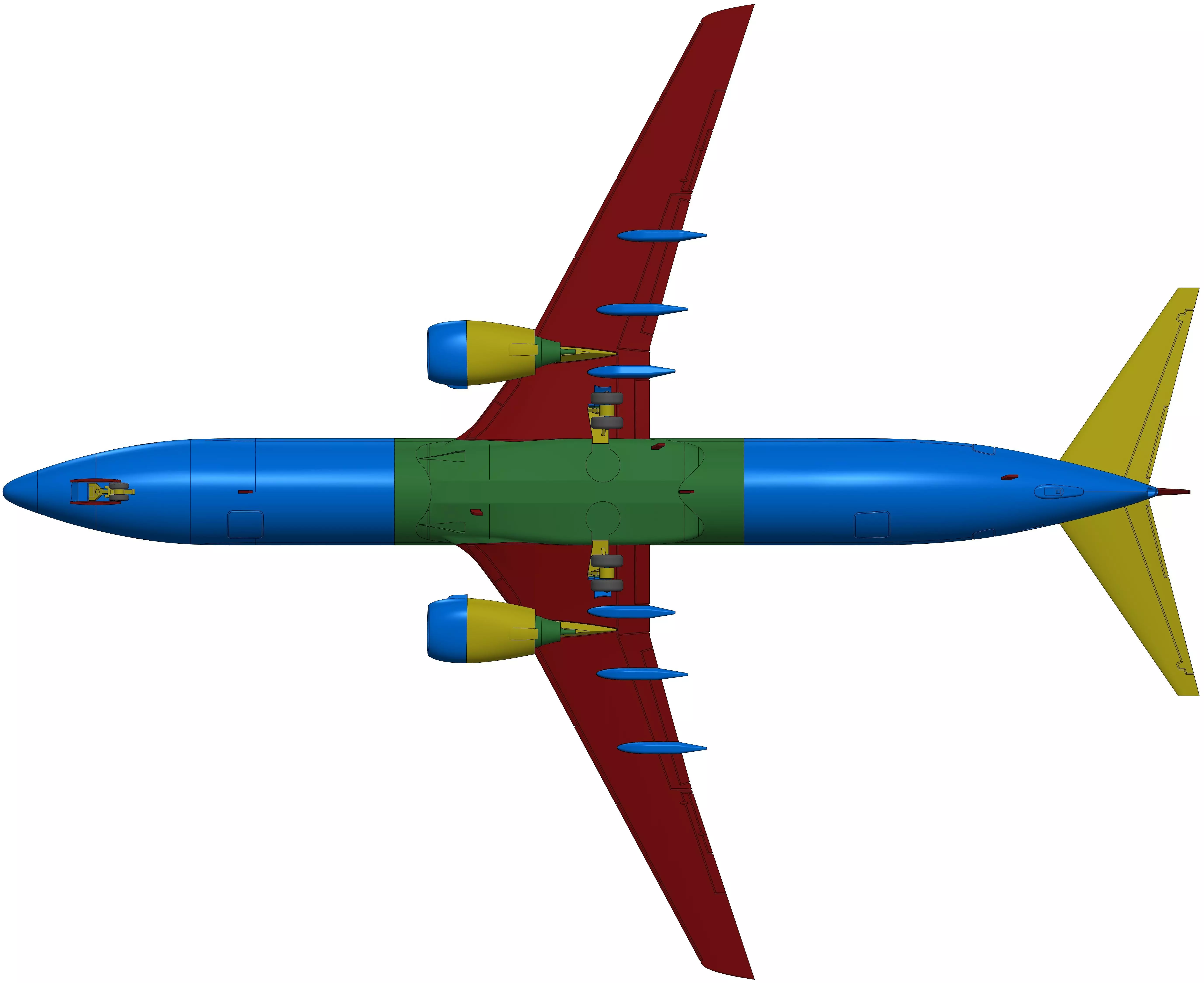 171211 Model kit Boeing 737-900 no Winglet Down 3D print model_20