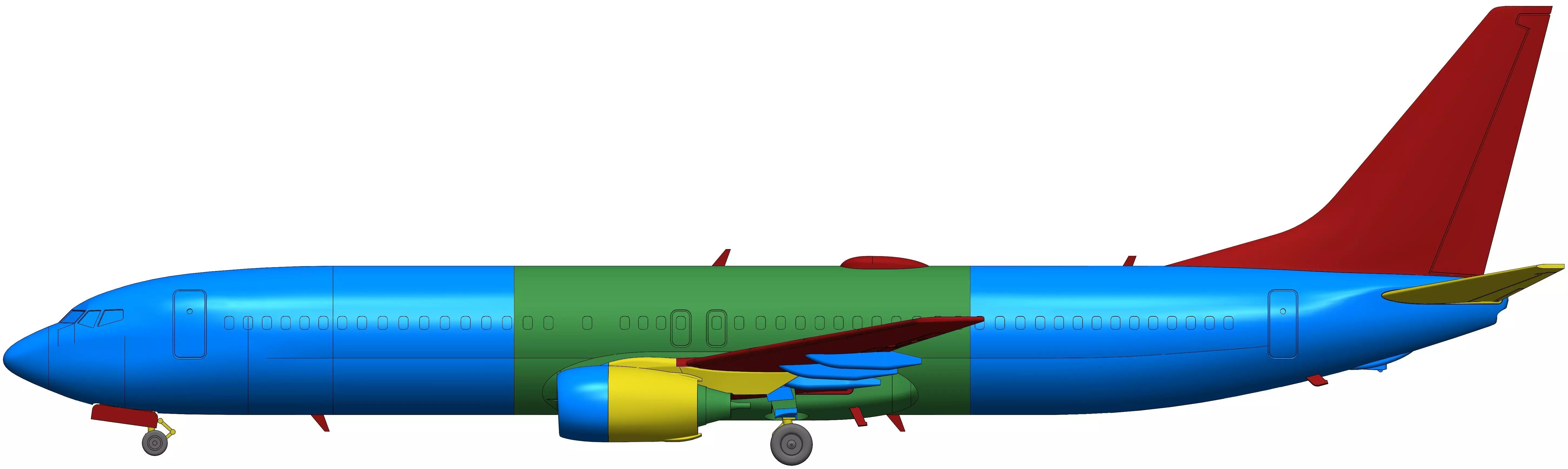 171211 Model kit Boeing 737-900 no Winglet Down 3D print model_16