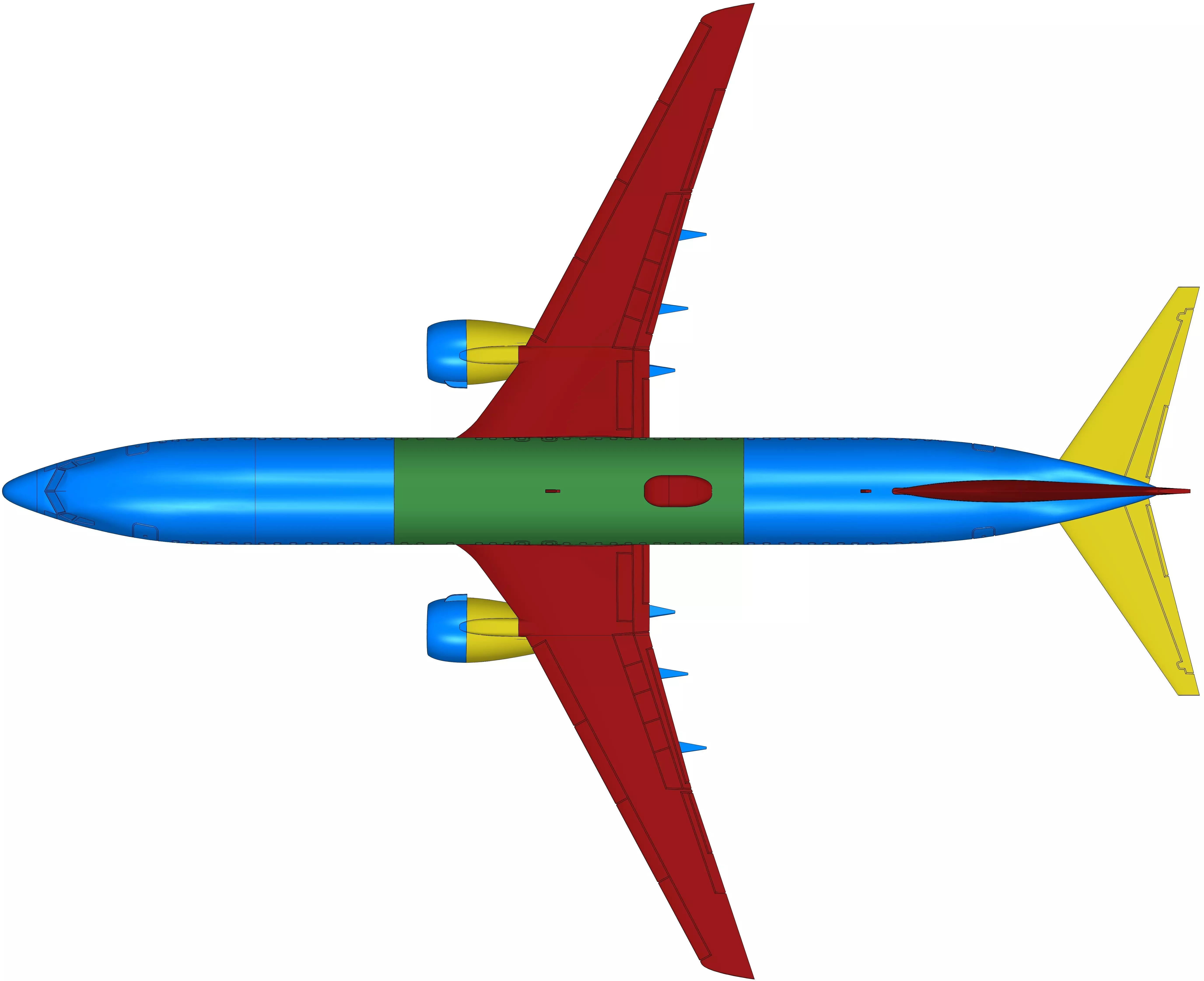 171211 Model kit Boeing 737-900 no Winglet Down 3D print model_19