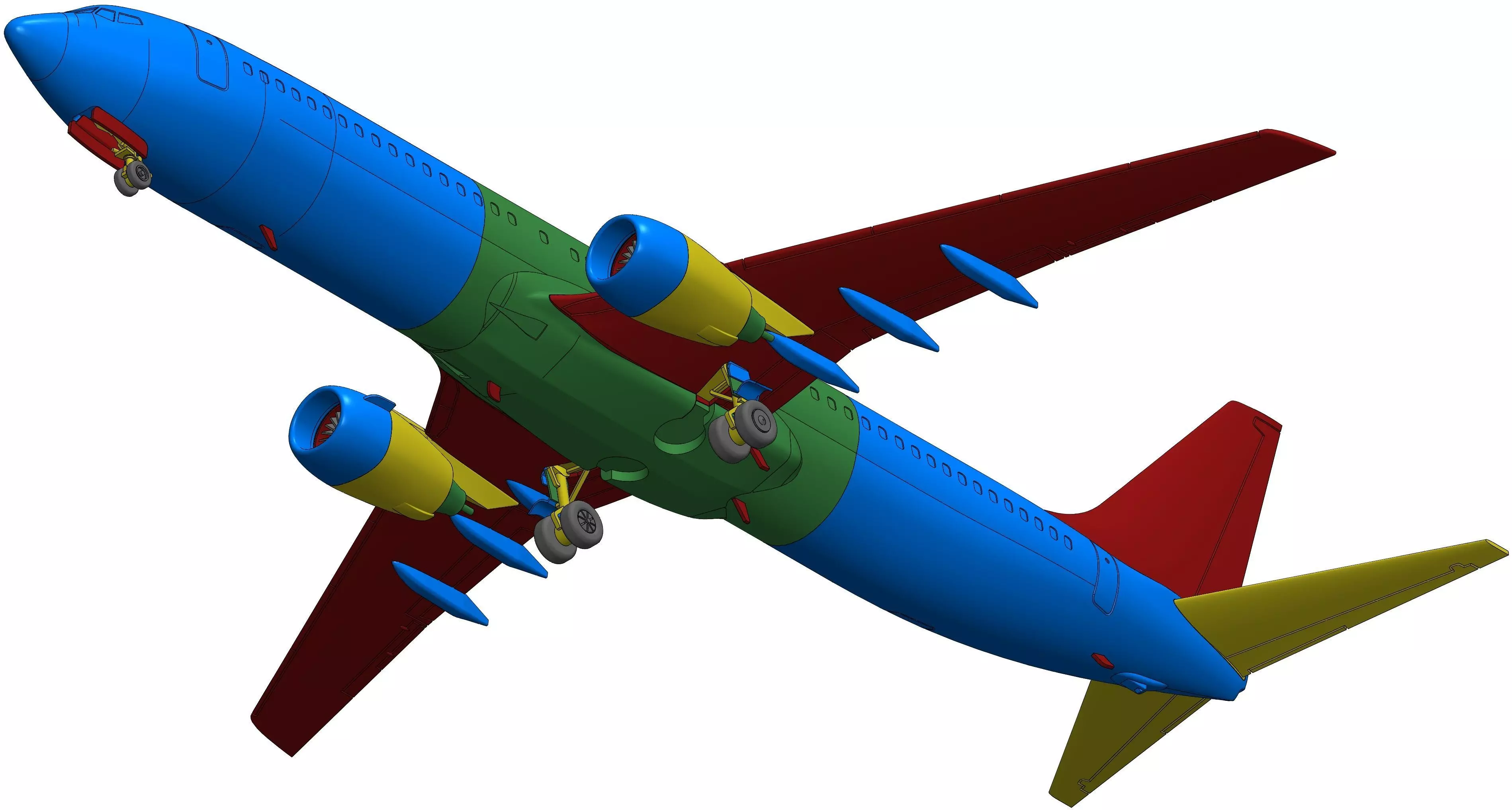 171211 Model kit Boeing 737-900 no Winglet Down 3D print model_22