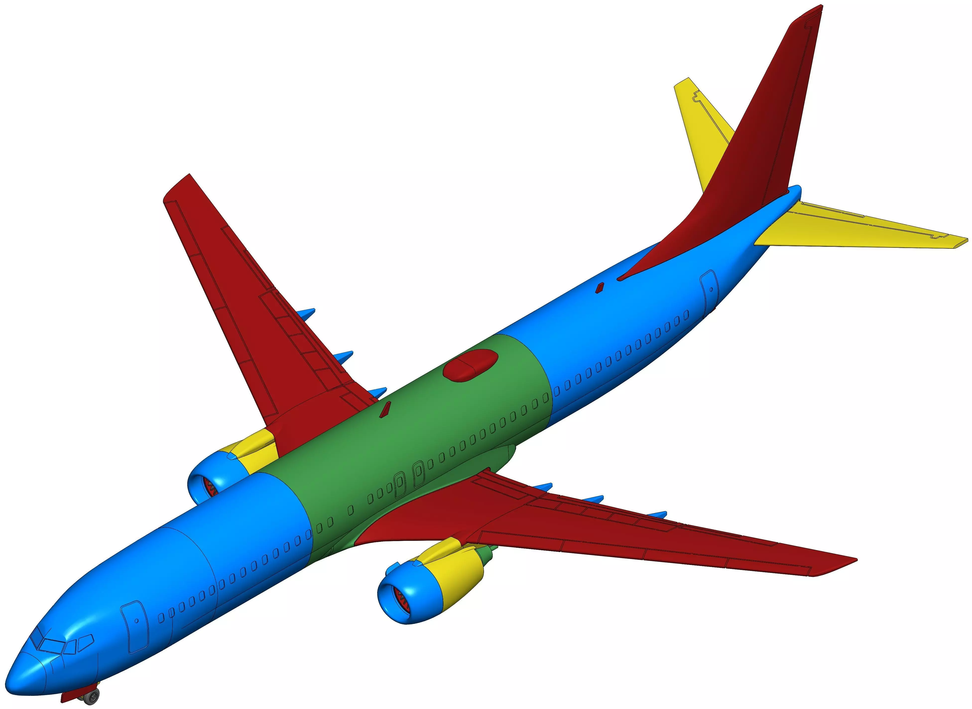 171211 Model kit Boeing 737-900 no Winglet Down 3D print model_21