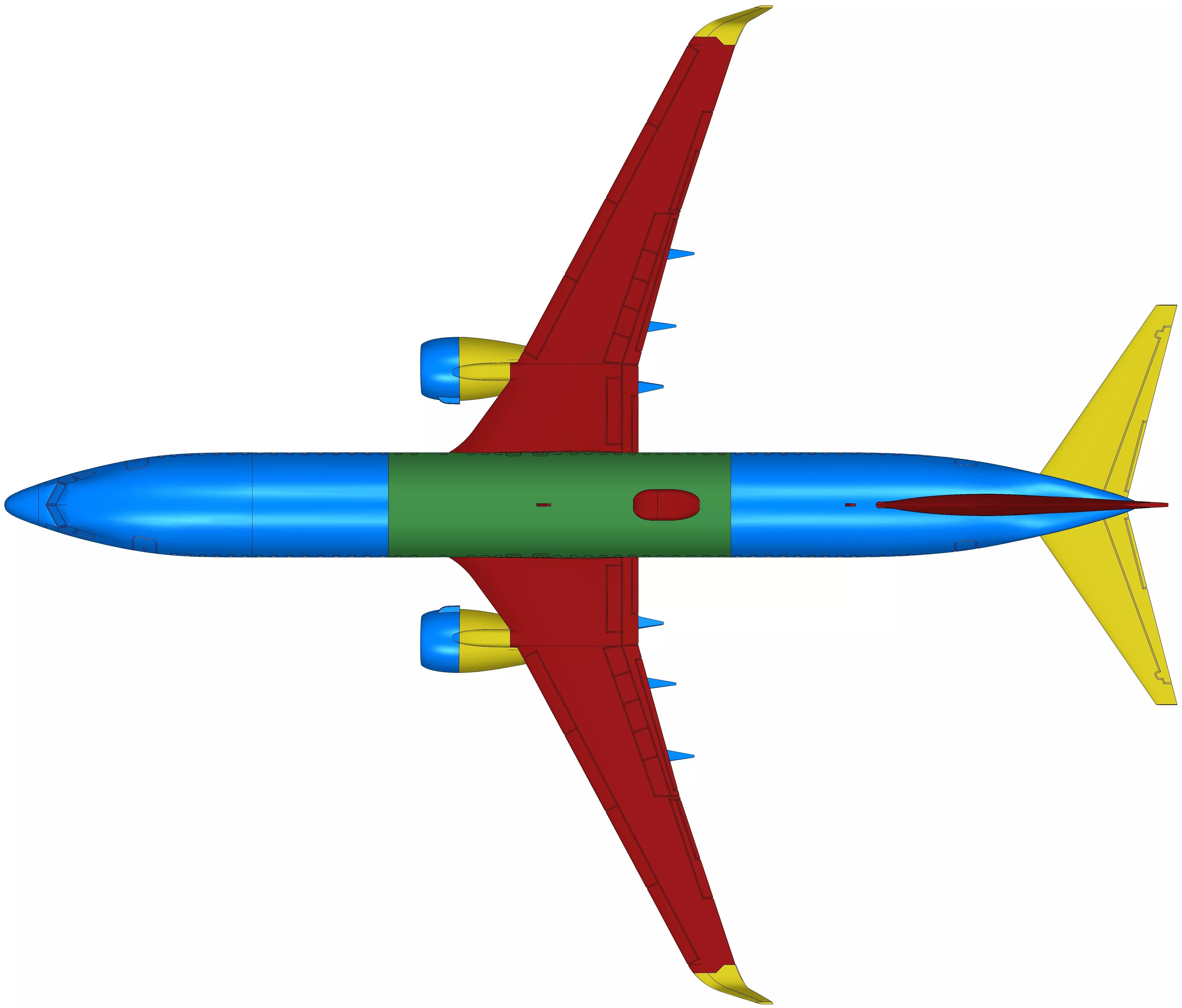 171213 Model kit Boeing 737-900 Sharklet Down 3D print model_22