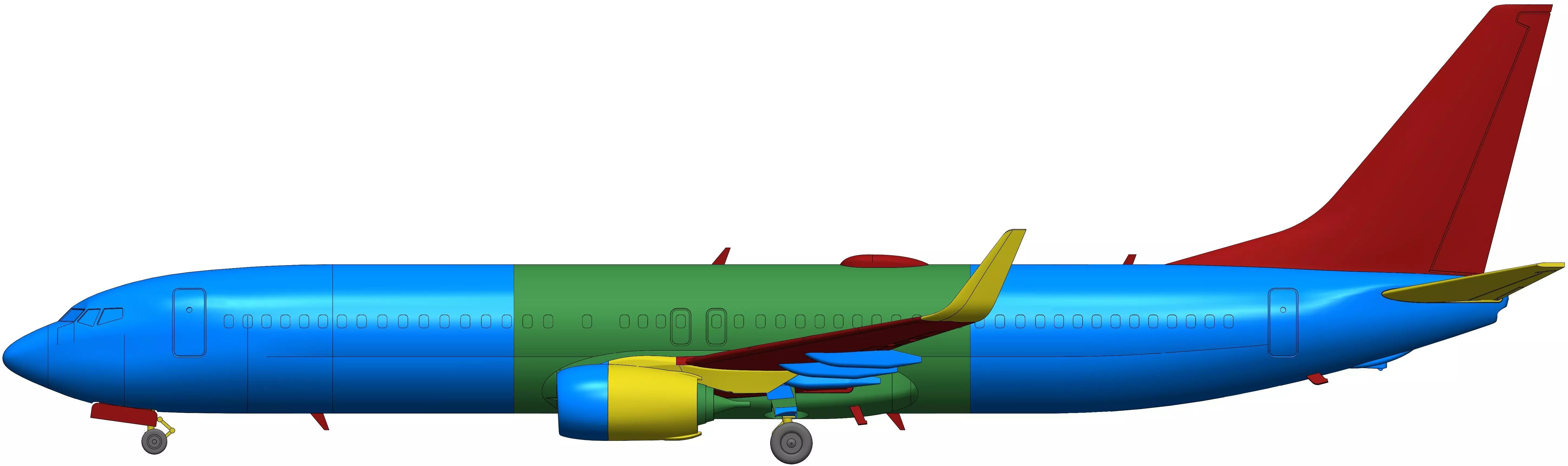 171213 Model kit Boeing 737-900 Sharklet Down 3D print model_19
