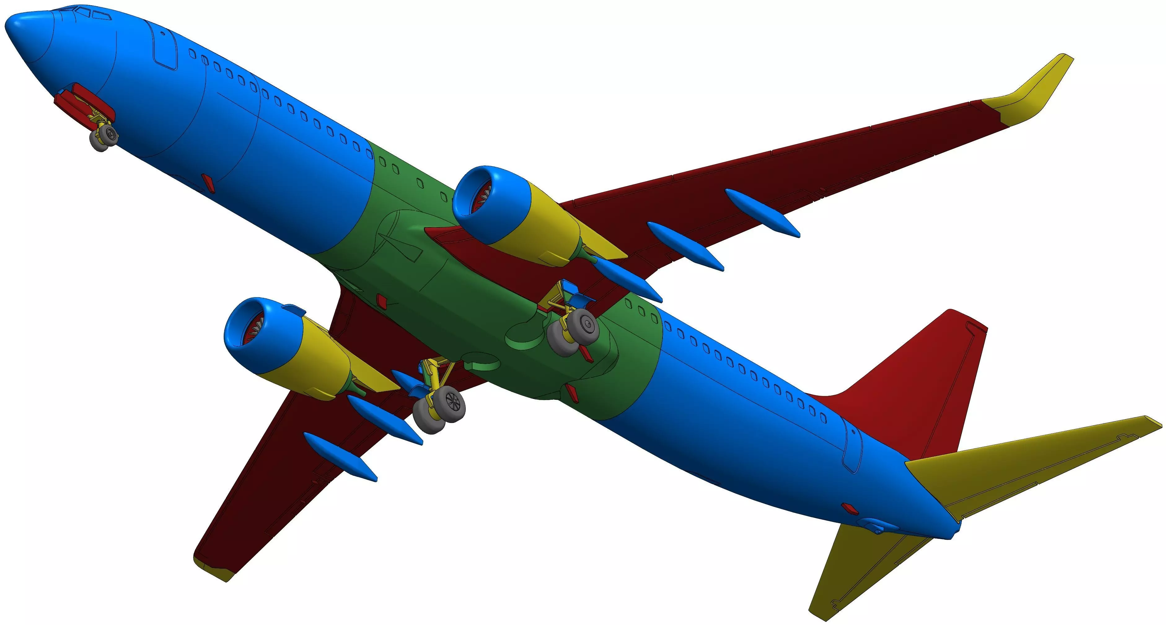 171213 Model kit Boeing 737-900 Sharklet Down 3D print model_25