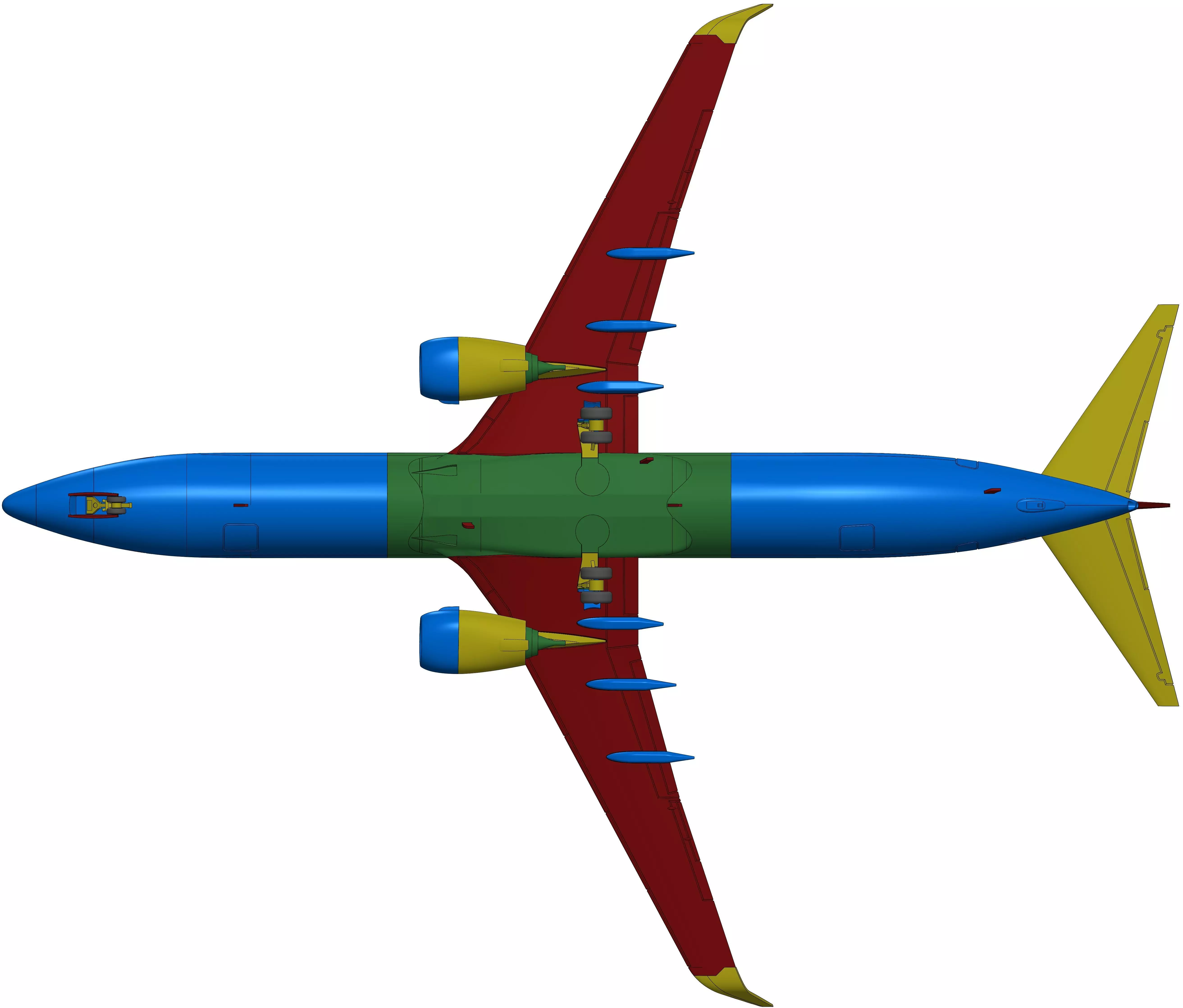 171213 Model kit Boeing 737-900 Sharklet Down 3D print model_23