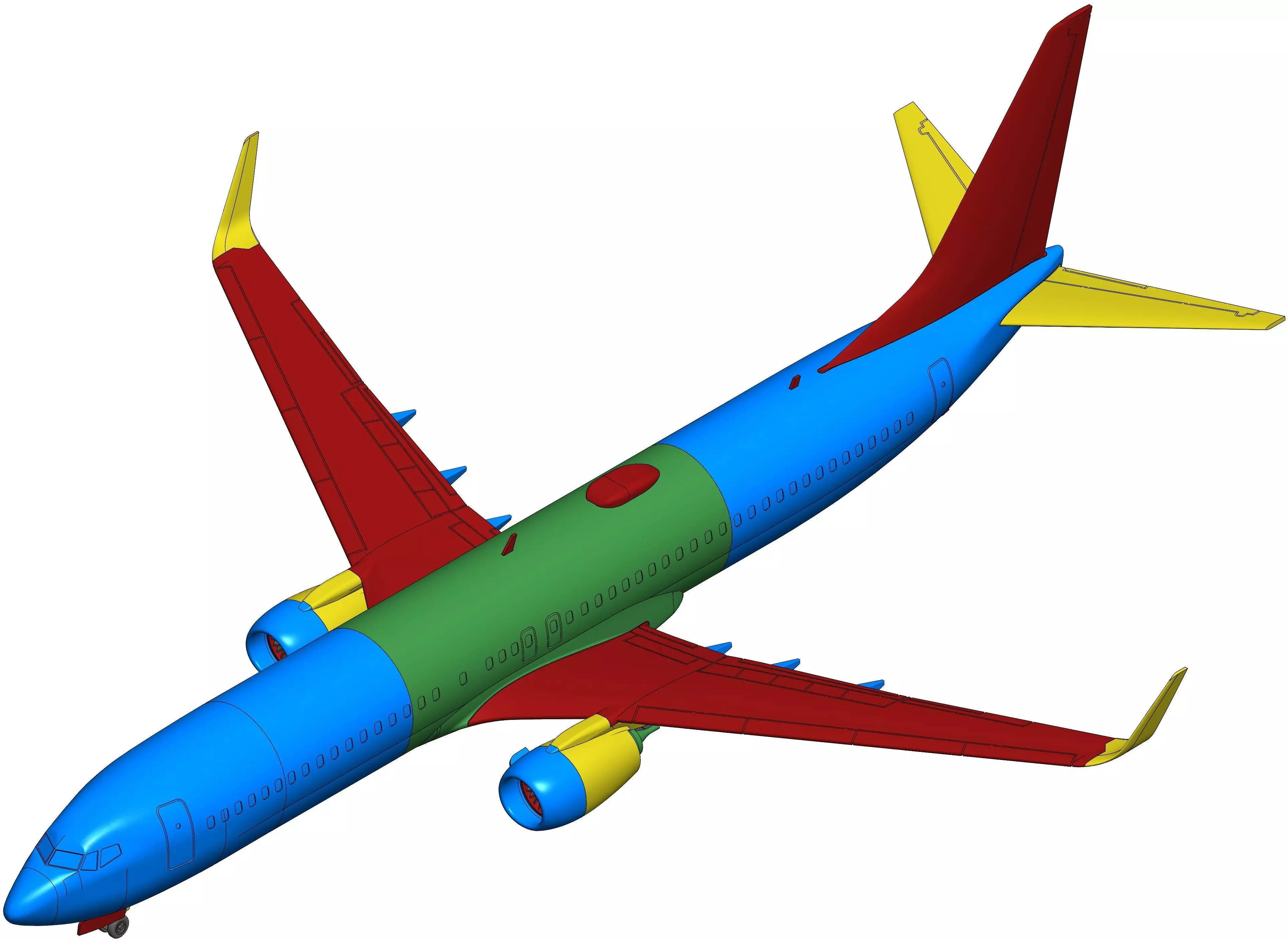 171213 Model kit Boeing 737-900 Sharklet Down 3D print model_24