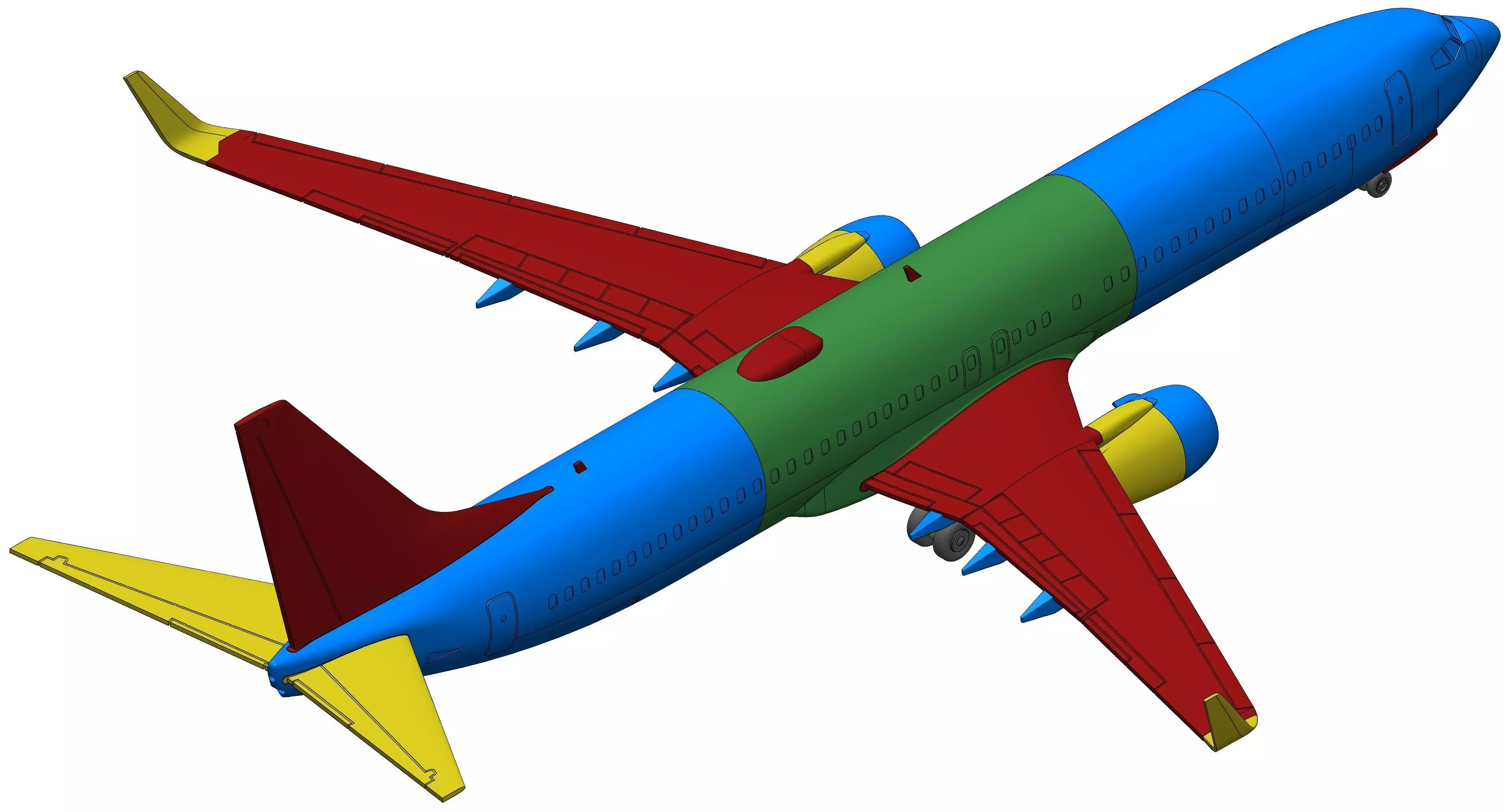 171213 Model kit Boeing 737-900 Sharklet Down 3D print model_26