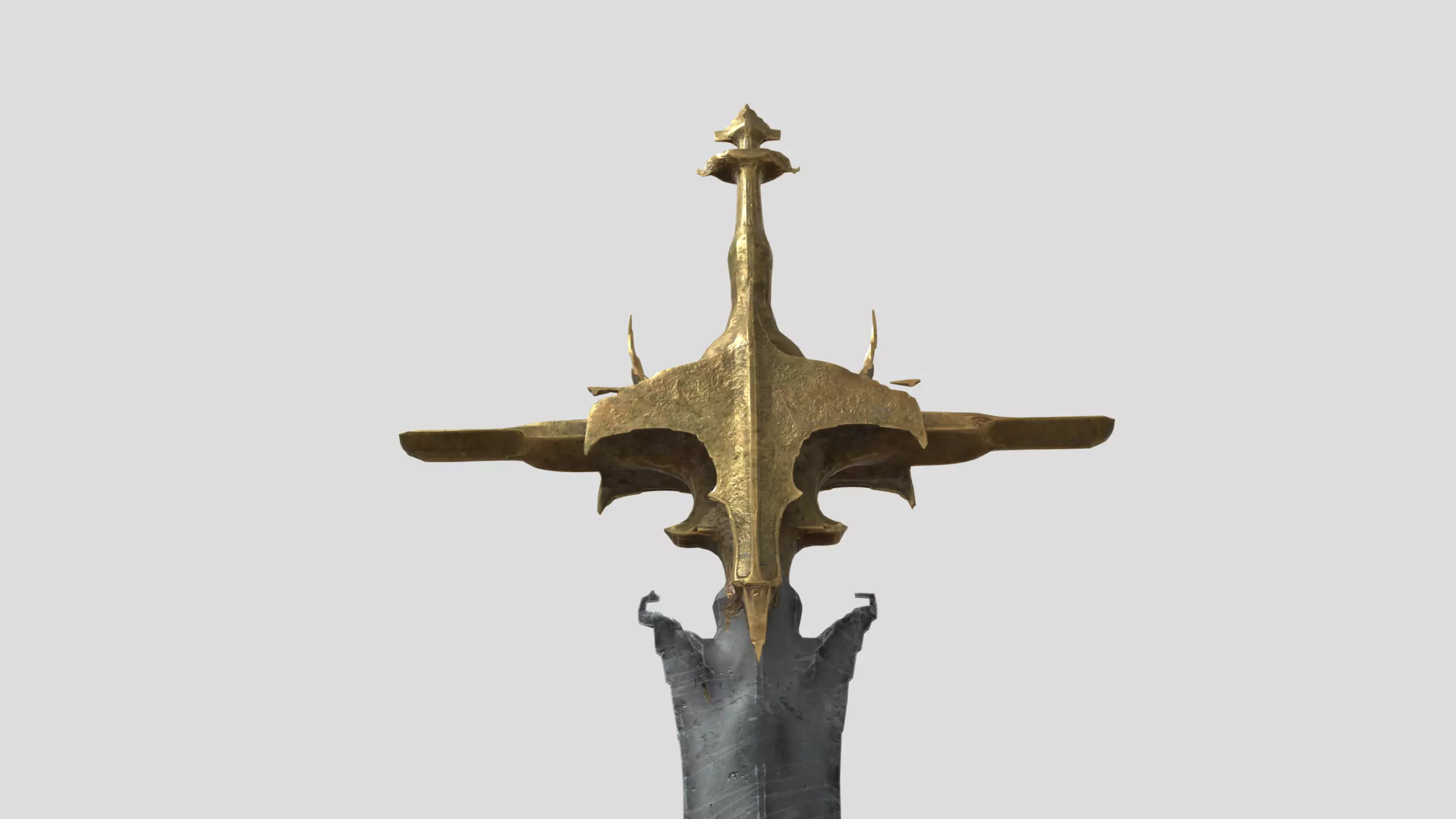 Bronze Cross Relic Low-poly 3D model_0
