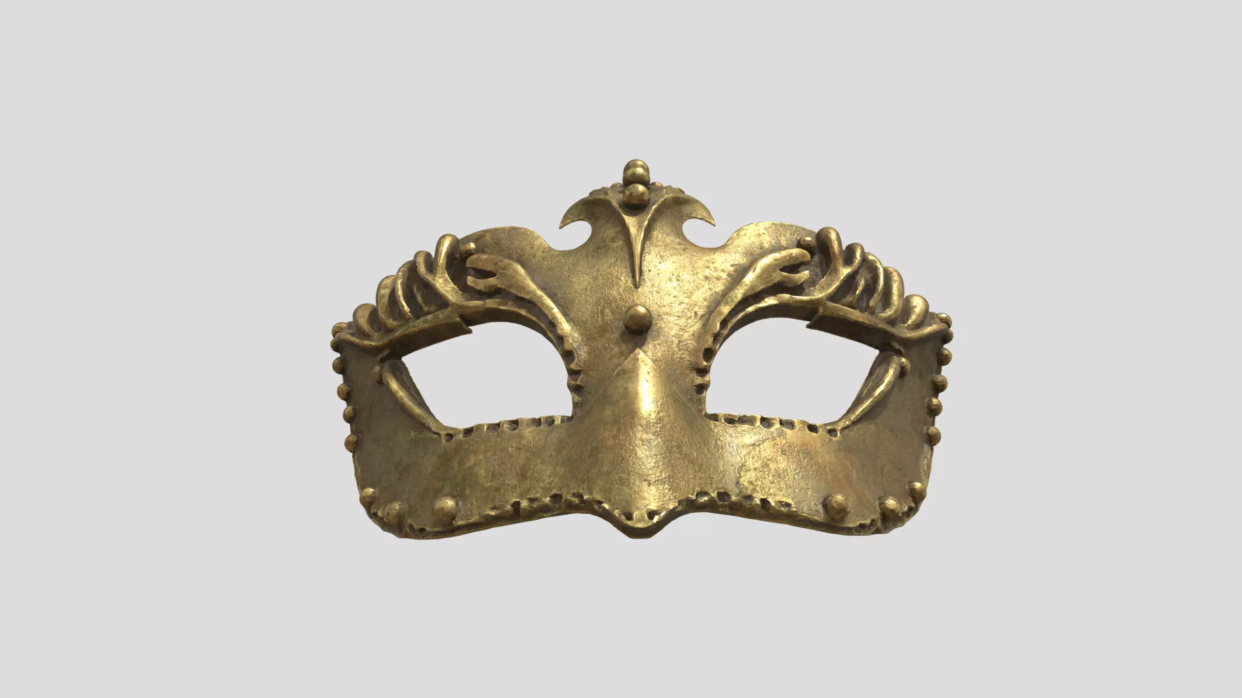 Golden Ritual Mask 3D model_2