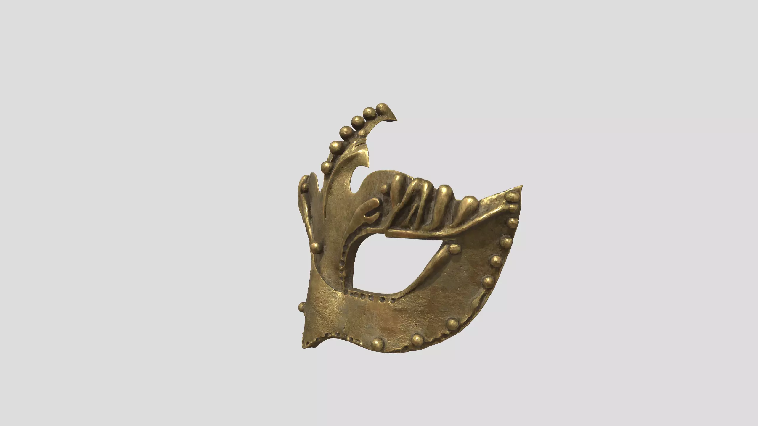 Golden Ritual Mask 3D model_4