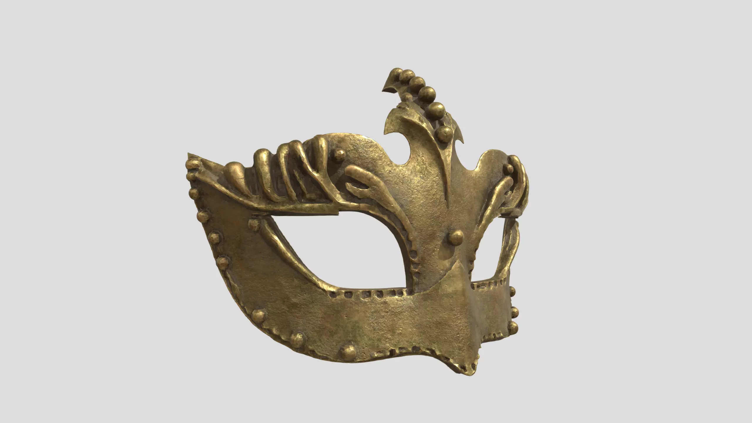 Golden Ritual Mask 3D model_3